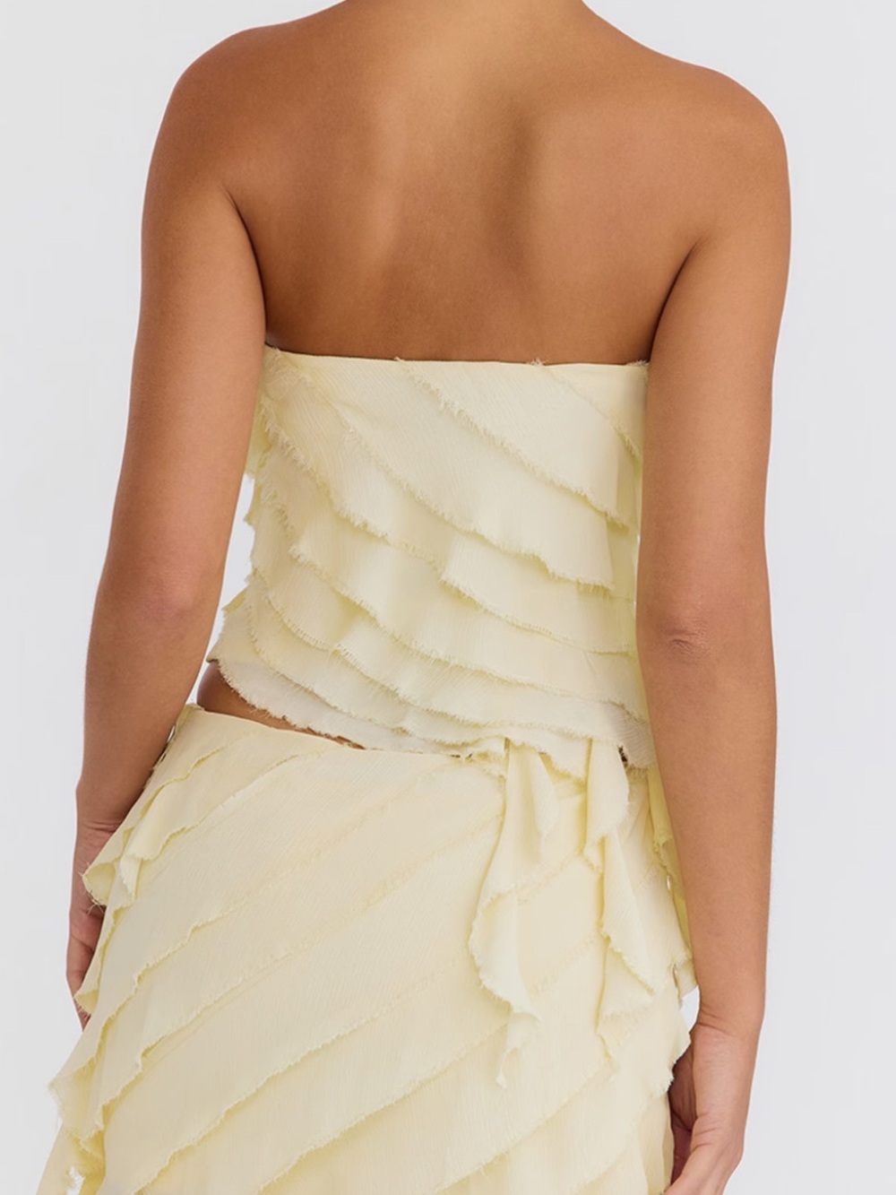 Mistress Rocks Vanilla Strapless Ruffle Top - Picture 9 of 11